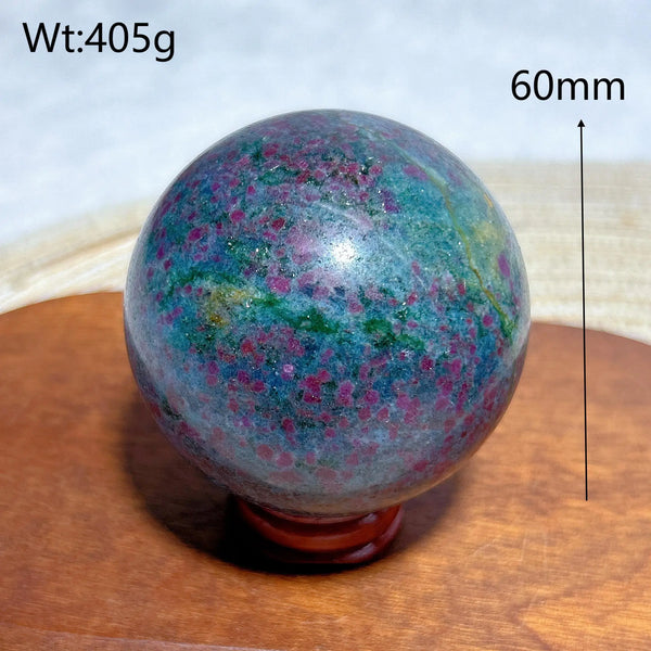 Fluorescence Ruby Kyanite Ball-ToShay.org