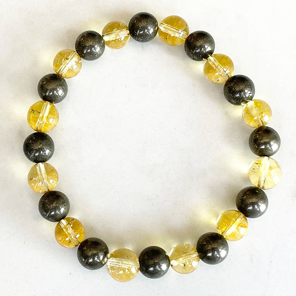 Yellow Citrine Pyrite Bracelet-ToShay.org