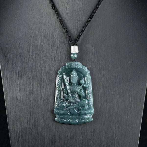 Blue Jade Bodhisattva Pendant-ToShay.org