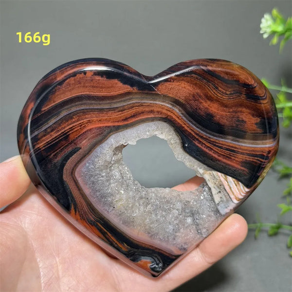 Black Red Striped Agate Heart-ToShay.org