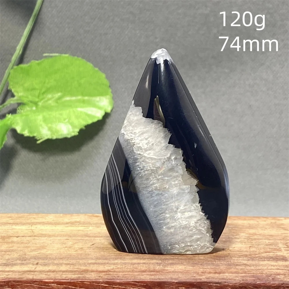 Black Striped Agate Flame-ToShay.org