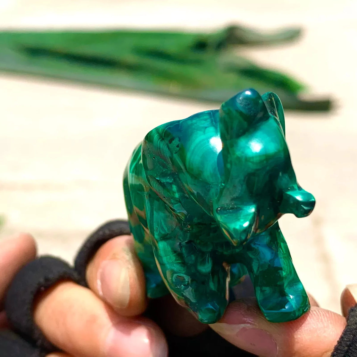 Green Malachite Elephant-ToShay.org