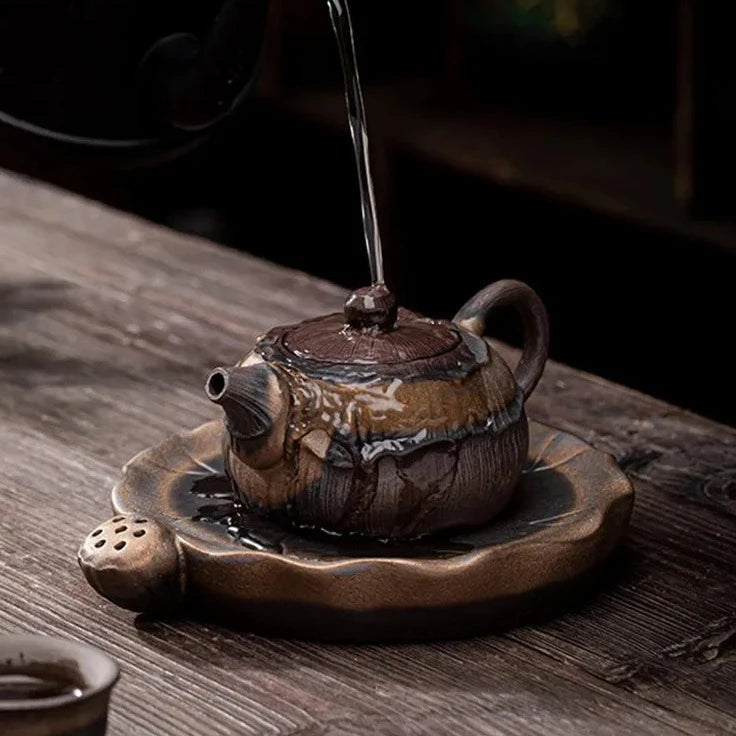 Rust Gilt Iron Glaze Tea Pot-ToShay.org