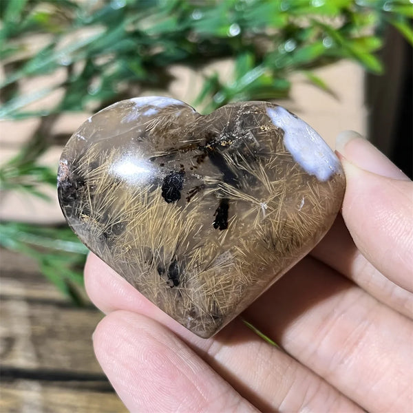 Yellow Hair Agate Heart-ToShay.org