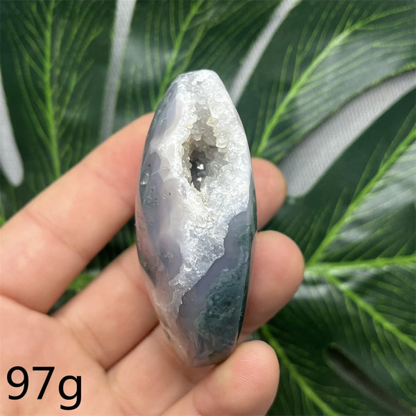Green Moss Agate Palm Stone-ToShay.org