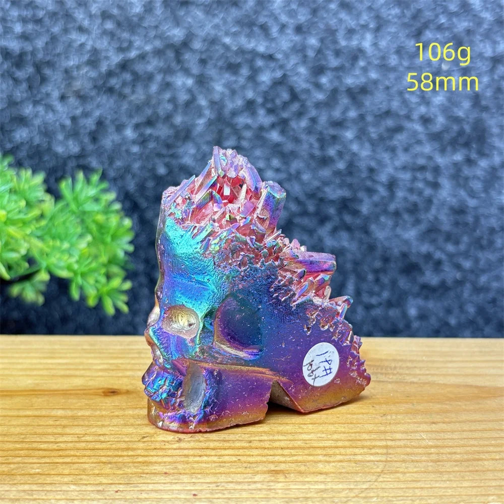 Rainbow Aura Skull Cluster-ToShay.org