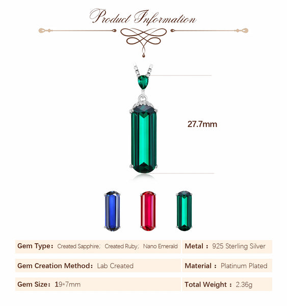 Silver Gemstone Pendant Necklace-ToShay.org