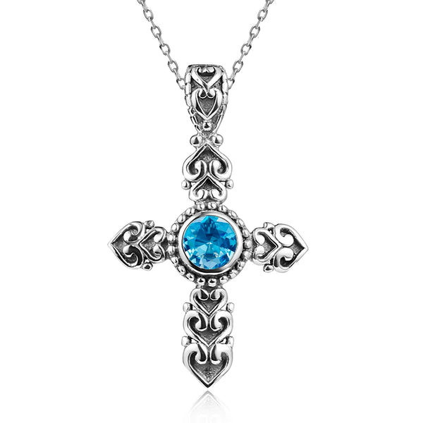 Mixed Gemstone Cross Pendants-ToShay.org