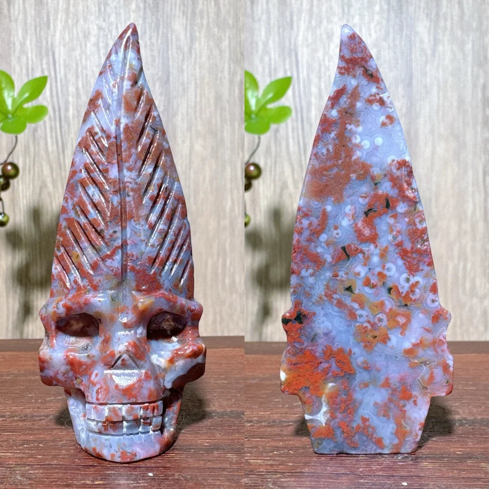 Green Ocean Jasper Skull-ToShay.org