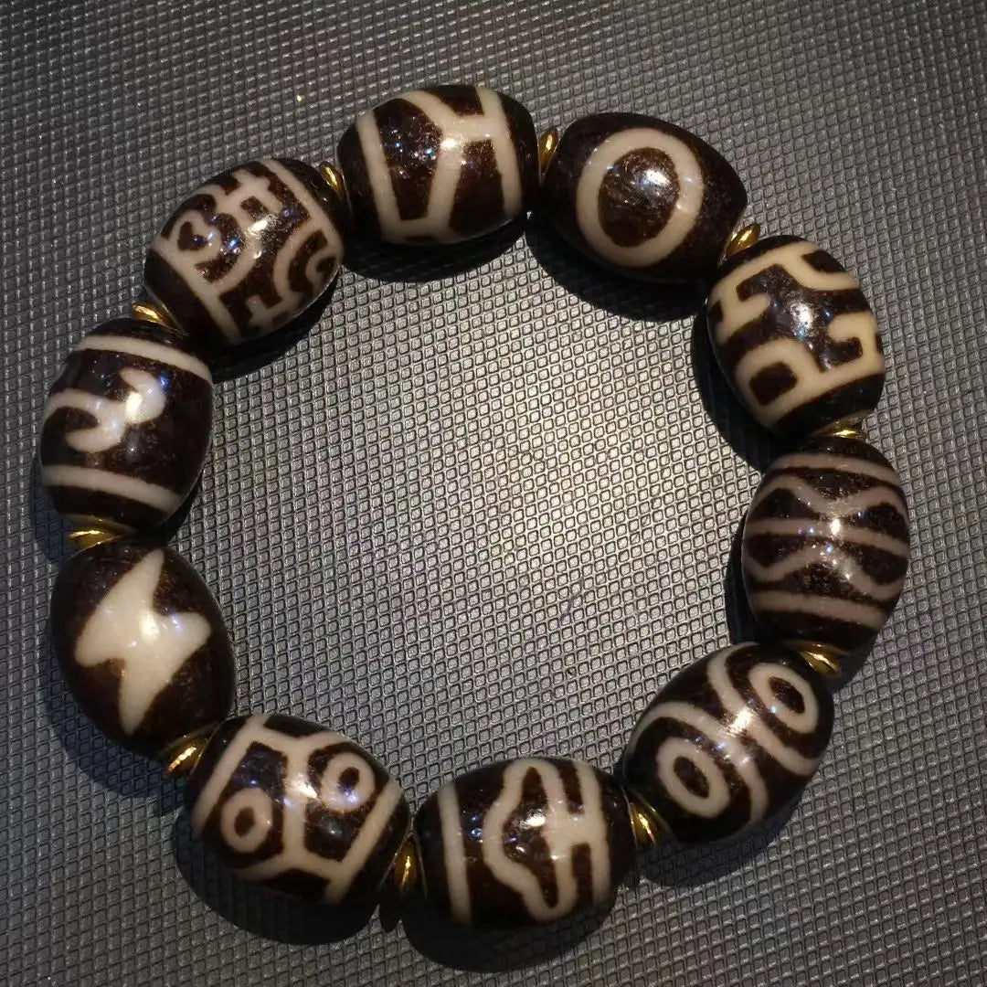 Tibetan Agate DZi Bead Bracelet-ToShay.org