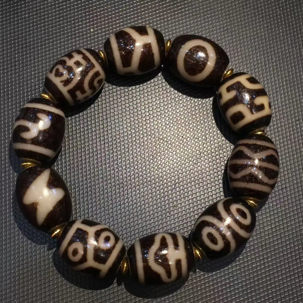 Tibetan Agate DZi Bead Bracelet-ToShay.org