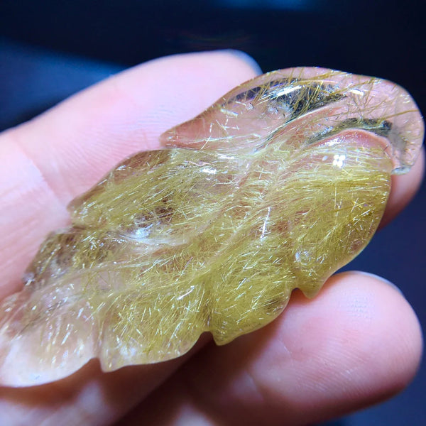 Gold Rutilated Quartz Flower-ToShay.org