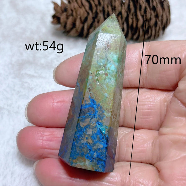 Blue Azurite Chrysocolla Point-ToShay.org