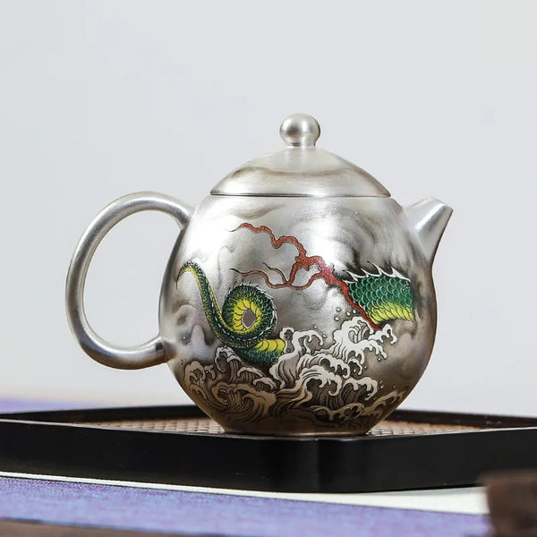 Dragon Egg Silver Teapot-ToShay.org