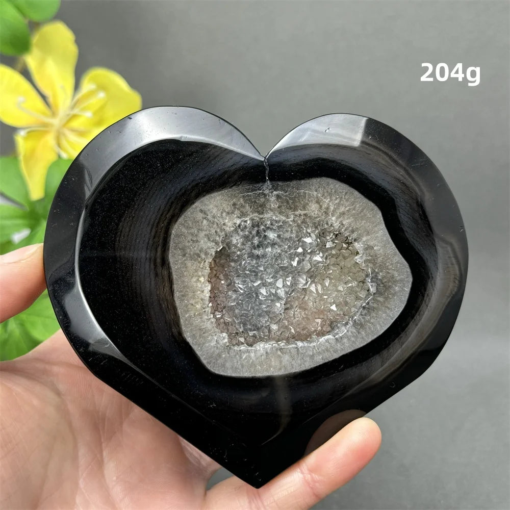 Black Agate Crystal Heart-ToShay.org
