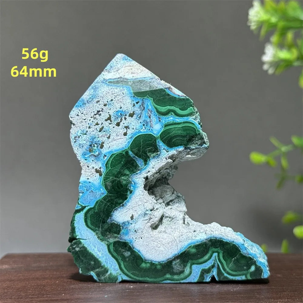 Blue Chrysocolla Malachite Point-ToShay.org