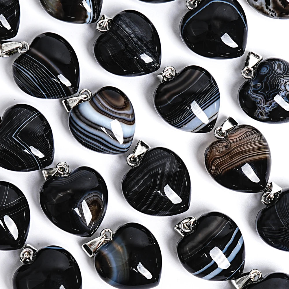 Black Striped Agate Hearts-ToShay.org