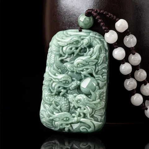 Green Jade Dragon Pendant-ToShay.org