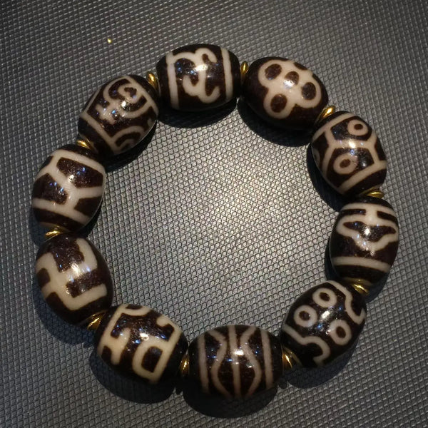 Tibetan Agate DZi Bead Bracelet-ToShay.org