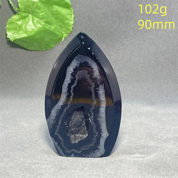 Black Agate Geode Heart-ToShay.org