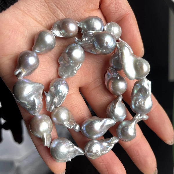 Grey Pearl Fishtail Beads-ToShay.org