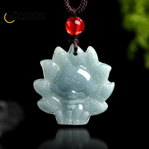 Blue Jadeite Fox Pendant-ToShay.org