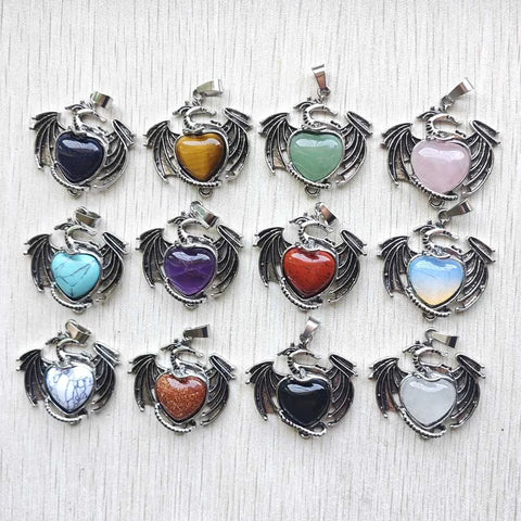 Mixed Crystal Dragon Pendants-ToShay.org