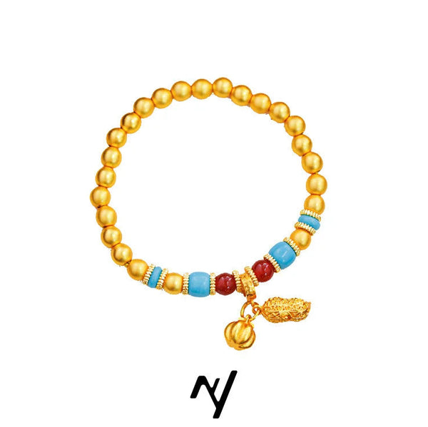 Gold Persimmon Bead Bracelet-ToShay.org
