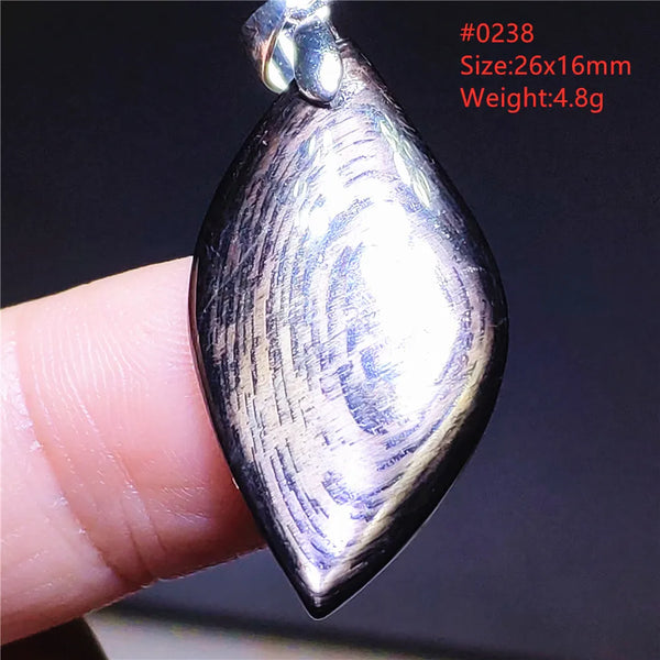 Silver Black Hypersthene Pendant-ToShay.org