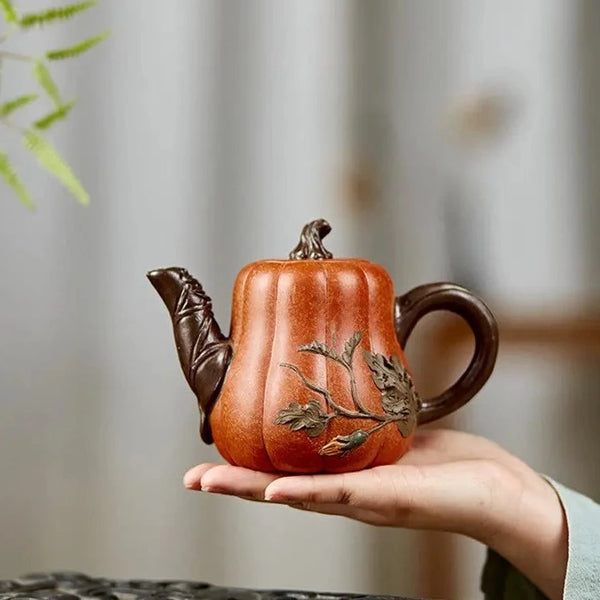 Pumpkin Clay Tea Pot-ToShay.org