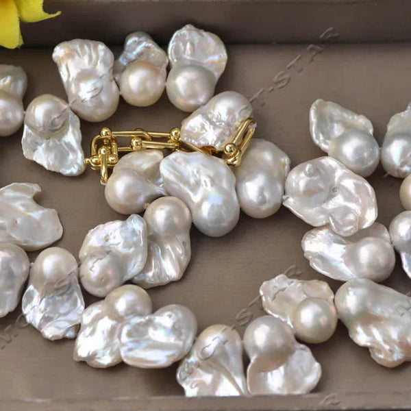 White Pearl Baroque Necklace-ToShay.org