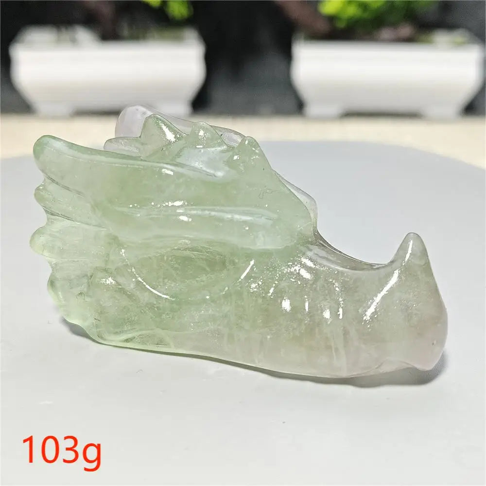 Rainbow Fluorite Dragon Skull-ToShay.org