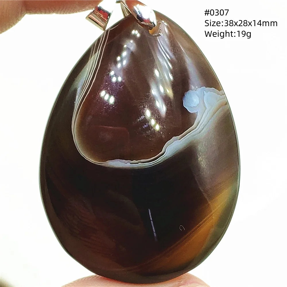 Grey Brown Agate Pendant-ToShay.org