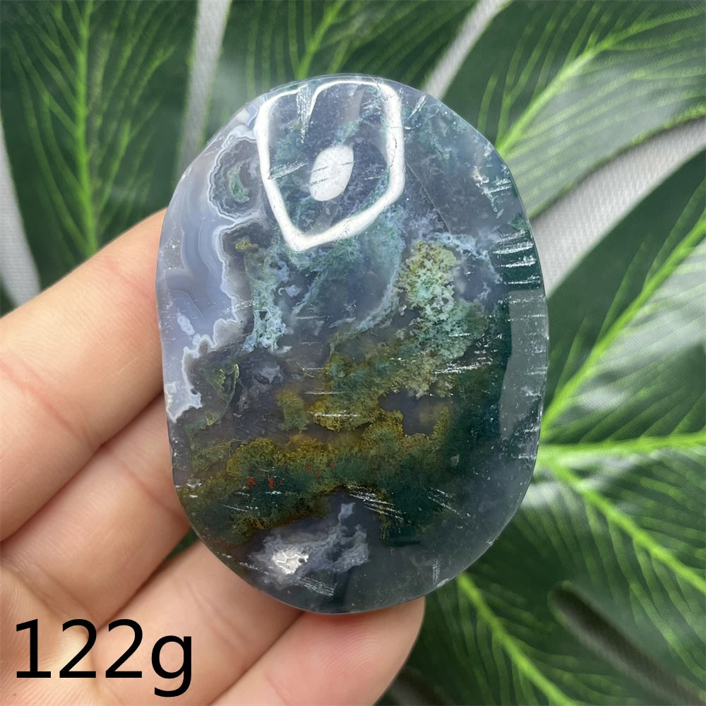 Green Moss Agate Palm Stone-ToShay.org