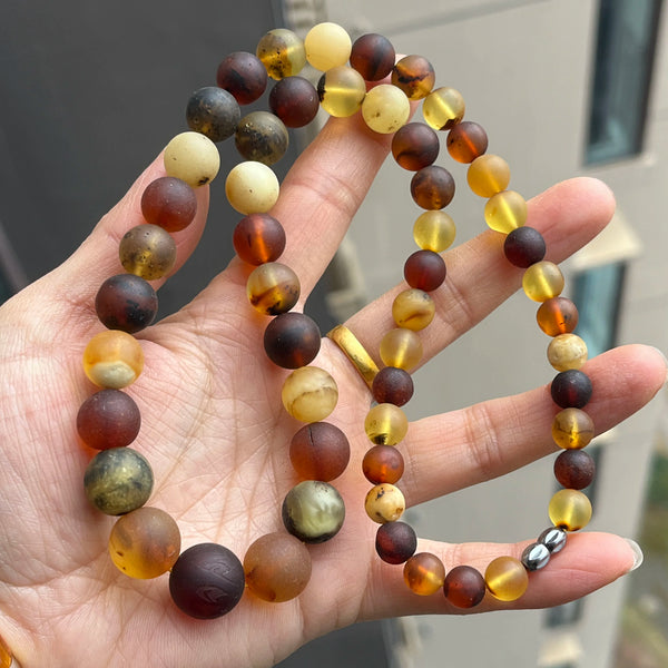 Yellow Amber Bead Necklace-ToShay.org