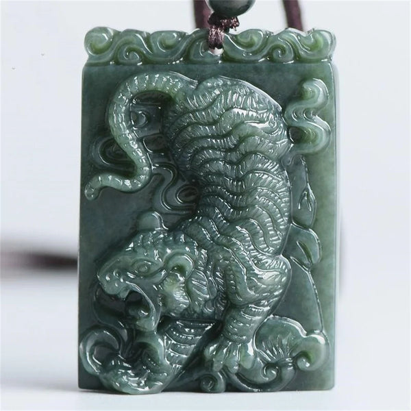 Green Jade Tiger Pendant-ToShay.org