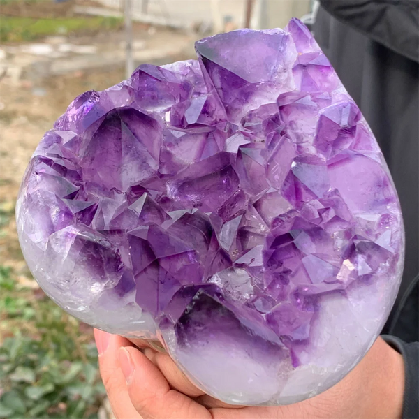 Purple Amethyst Cluster Heart-ToShay.org