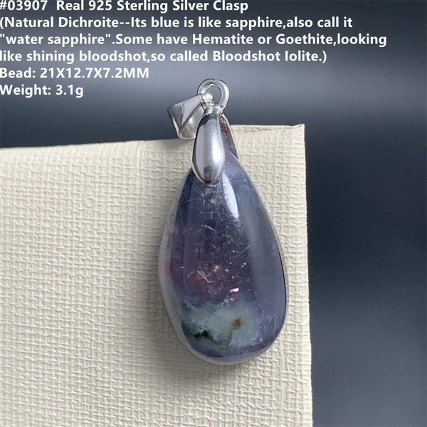 Red Blue Cordierite Pendants-ToShay.org