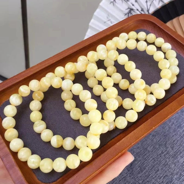 Yellow Amber Bead Bracelet-ToShay.org