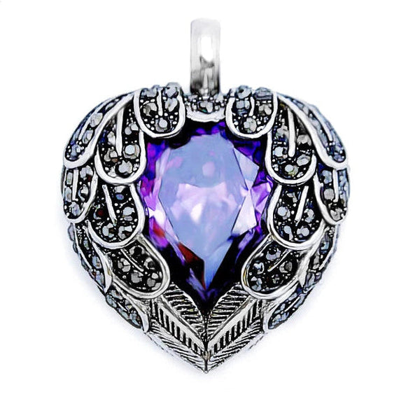 Purple Winged Heart Pendant-ToShay.org