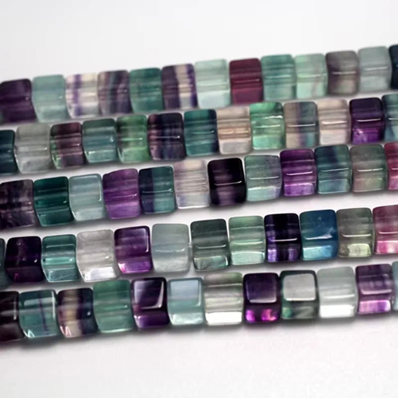 Rainbow Fluorite Cube Beads-ToShay.org