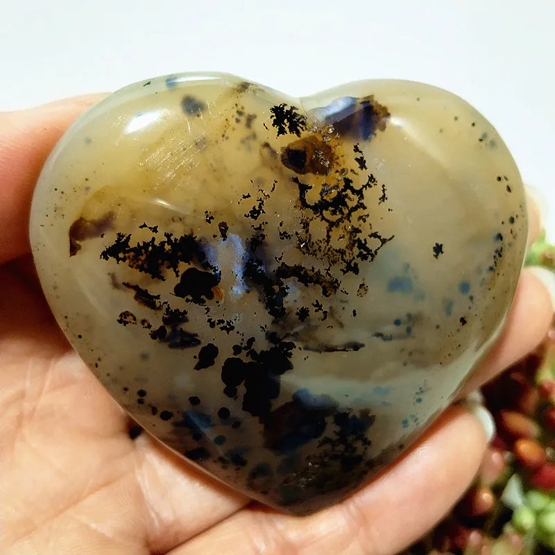 Yellow Moss Agate Heart-ToShay.org