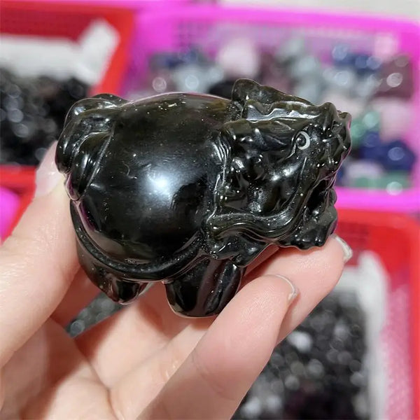 Black Gold Obsidian Dragon Turtle-ToShay.org