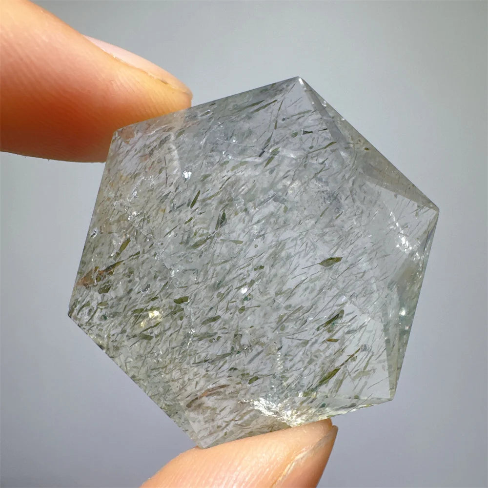 Green Tourmaline Rutile Hexagon-ToShay.org