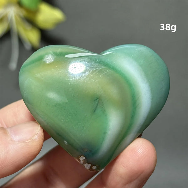 Green Cherry Agate Heart-ToShay.org