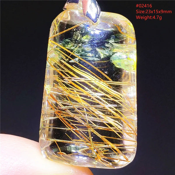 Gold Rutilated Quartz Pendant-ToShay.org
