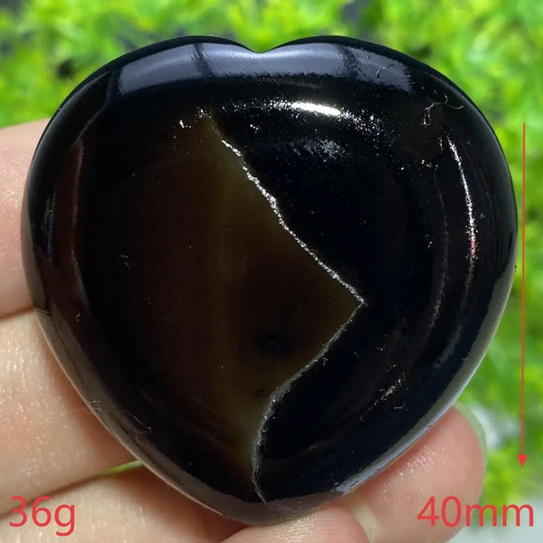 Black Agate Geode Heart-ToShay.org