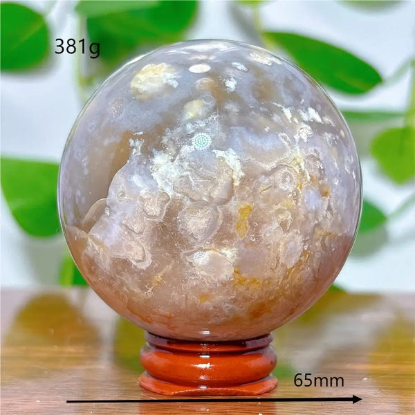 Pink Flower Agate Ball-ToShay.org