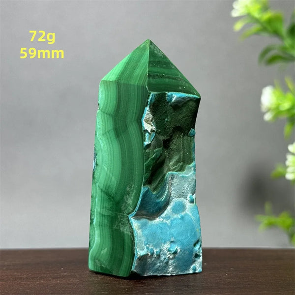 Blue Chrysocolla Malachite Point-ToShay.org