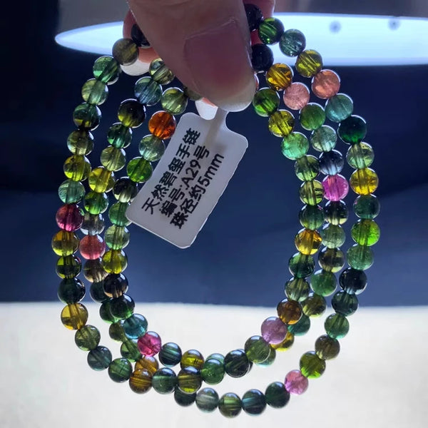 Green Red Tourmaline Bracelet-ToShay.org